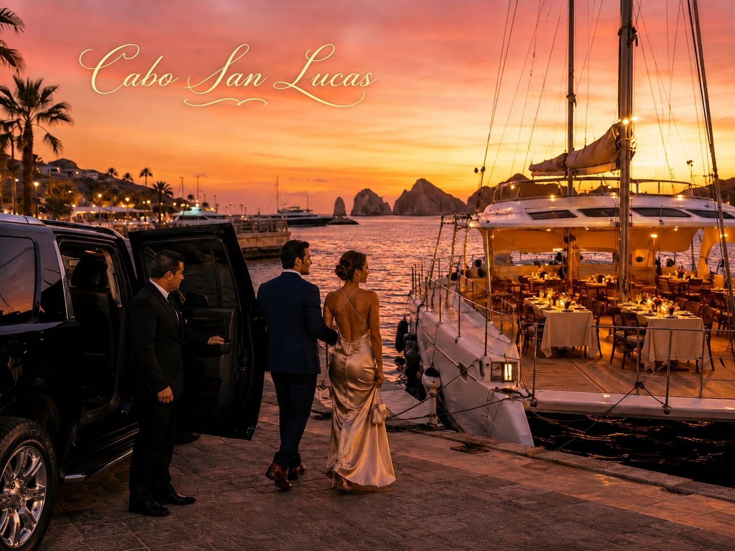 Cabo Sunset Yacht Dinner with Private Transfer in Los Cabos